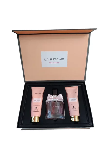 Подаръчен комплект за жени La Femme Bloom  EDP 100 ml + душ гел 100 ml + лосион за тяло 100 ml