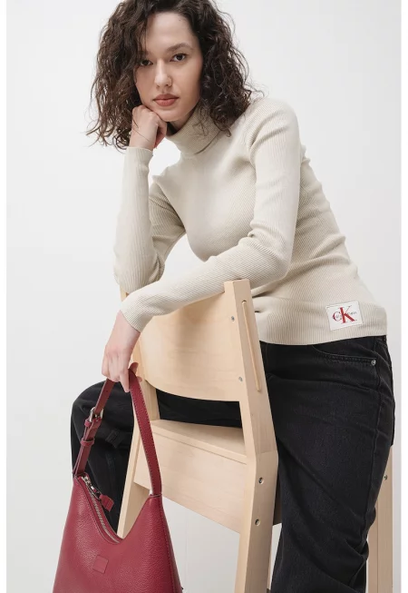 Поло с лого - Сиво-бежов