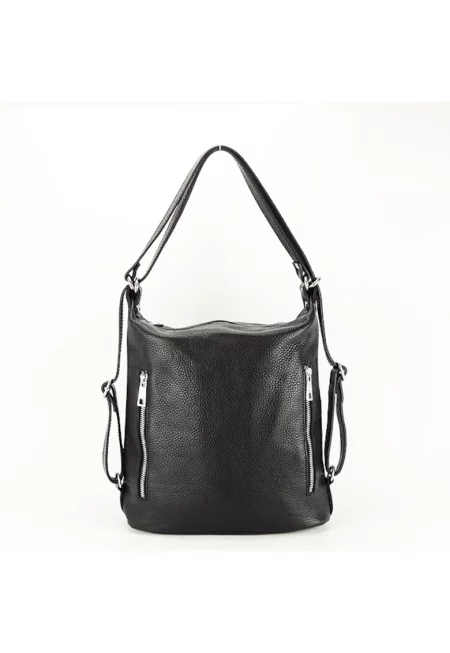 Раница от естествена кожа 2 в 1 черна Lucia 121 10009