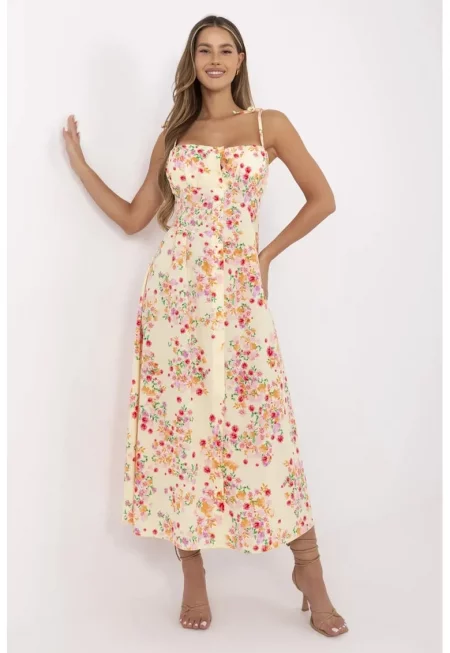 Рокля  полиестер - жълта - един размер