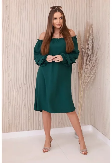 Рокля с деколте на раменете - Един размер