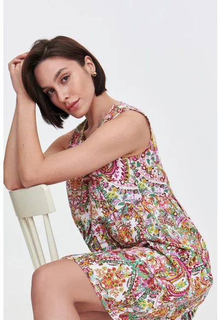 Рокля с къси ръкави и принт