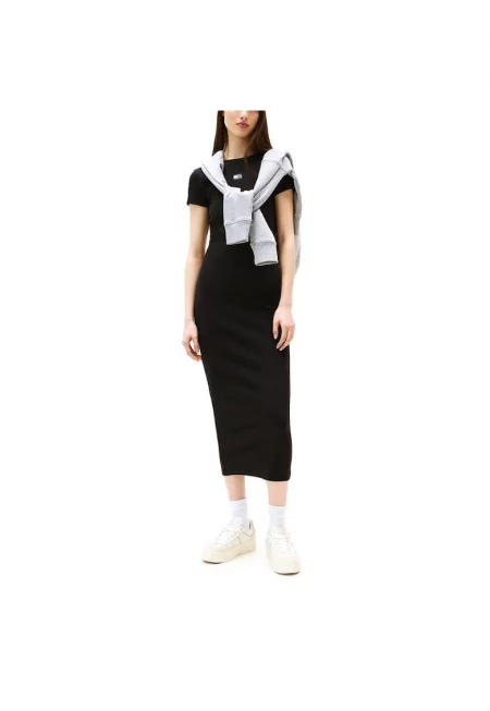 Рокля  TJW BADGE RIB MIDI DRESS EXT-DW0DW20873-BDS