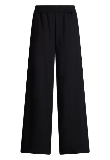 Широк панталон с метално лого - Черен