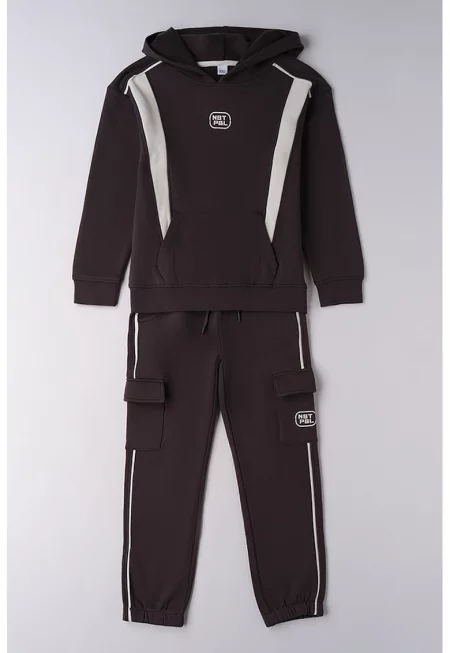 Спортен екип с худи с надпис