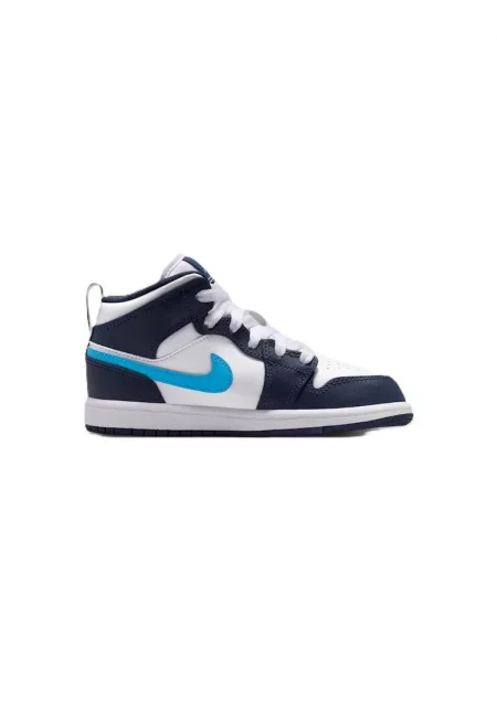 Спортни обувки за деца  JORDAN 1 MID BP - Естествена кожа - Син - Син