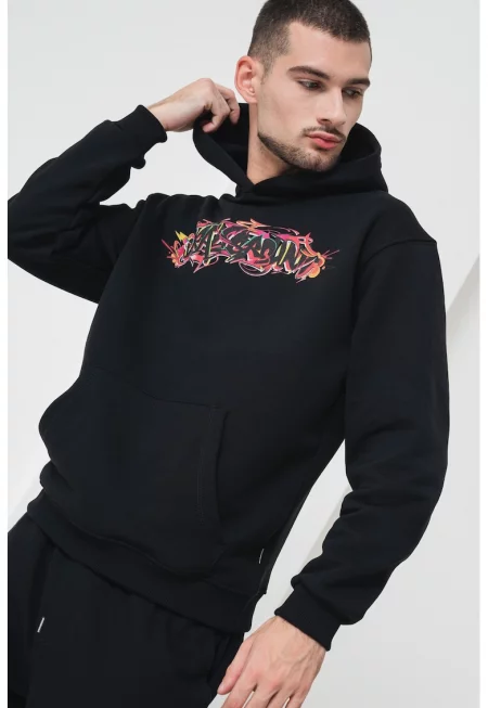 Стандартно худи с лого - Черен