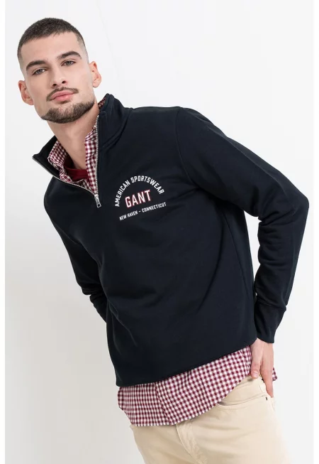 Суитшърт с къс цип