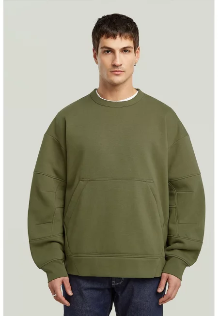 Суитшърт с органичен памук - Папратово зелено