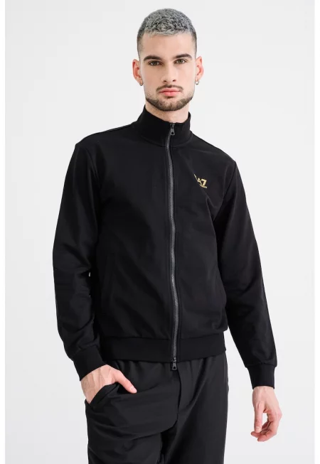 Суитшърт с цип с висока яка - Избеляло черно