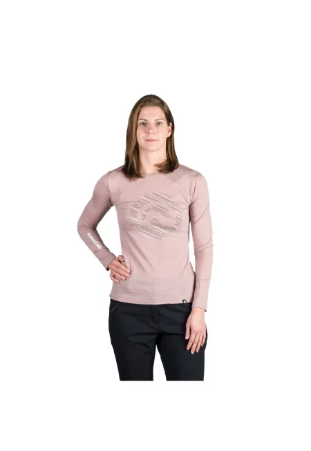 Тениска  Aracely от мериносова вълна - светлорозова - Светлорозов