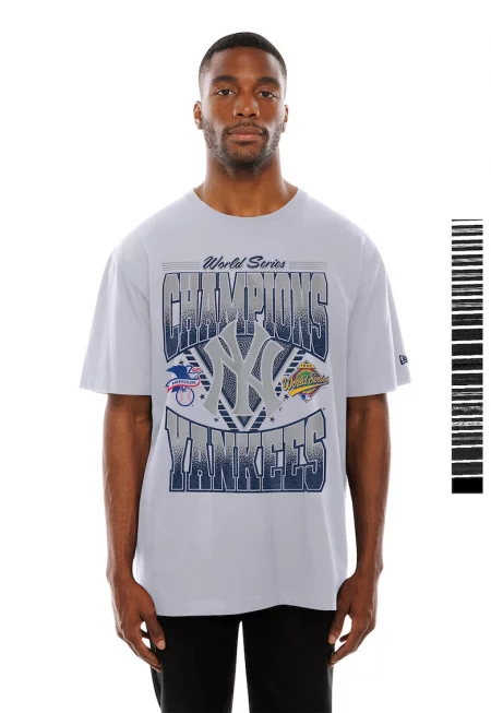 Тениска New York Yankees World Series Champions - Бял - Пепеляво сиво - Тъмносин -