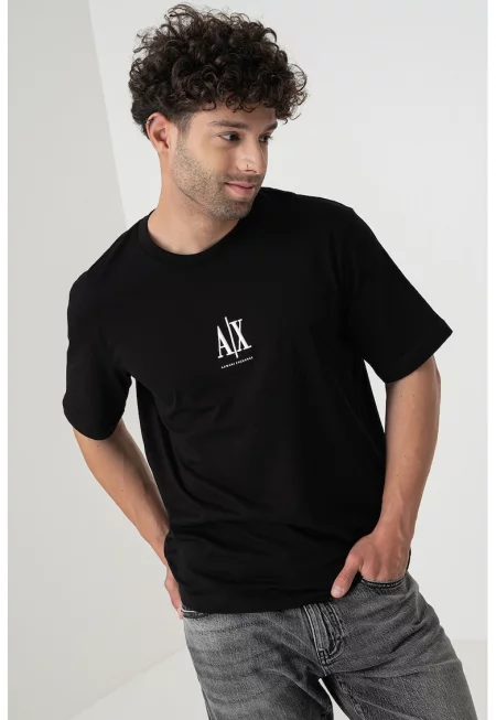 Тениска с лого - Бял/Черен