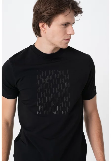 Тениска с принт - Черен