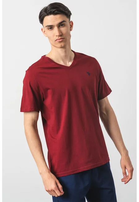 U.S. Polo Assn - Памучна тениска с шпиц