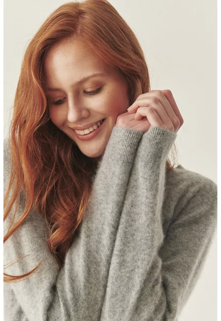 Вънен пуловер - Светло сив