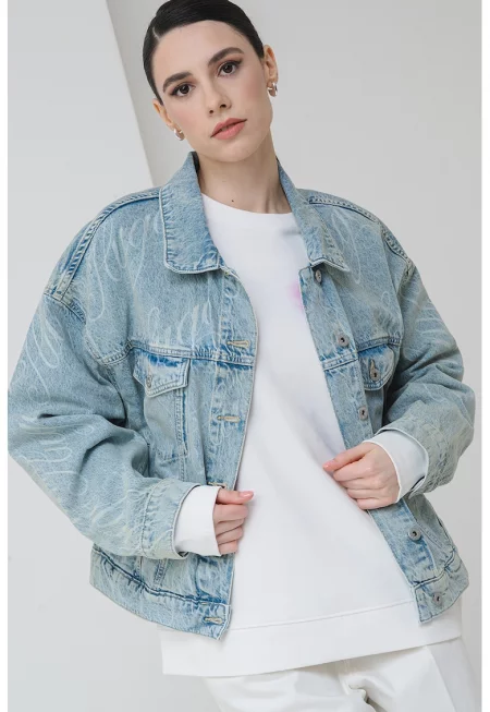 Яке Lou от деним с лого