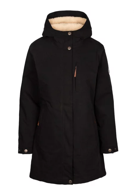 Зимно трекинг яке Risha с подплата и качулка - Черен