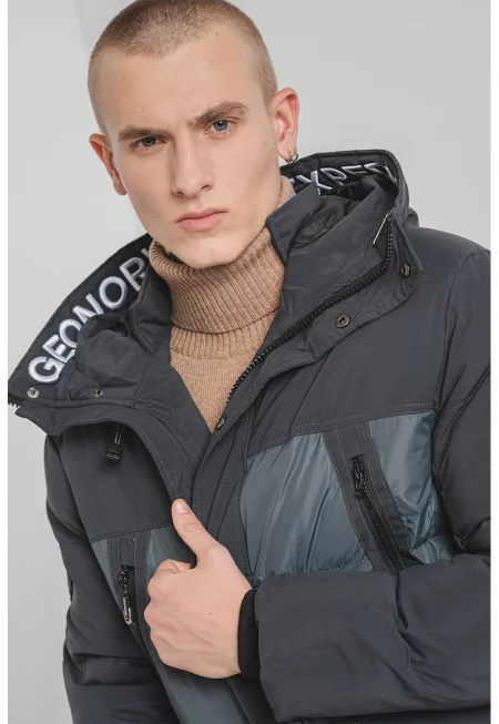 Зимно яке Alegrou с качулка - Tъмносив