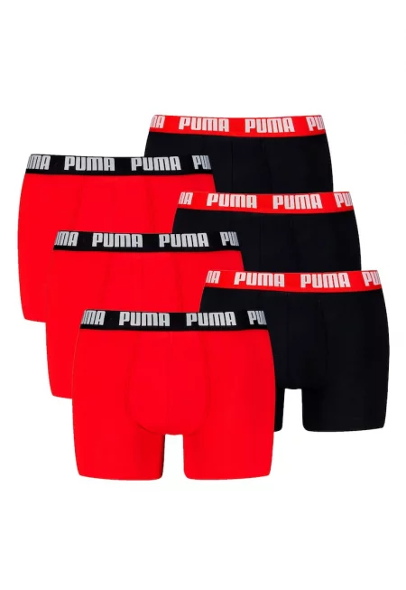 Боксерки с лого на талията - 6 чифта - Червен/Черен