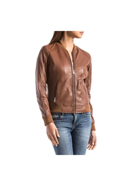 Бомбър яке  Benoue - Екокожа - Кафяво - Кафяв
