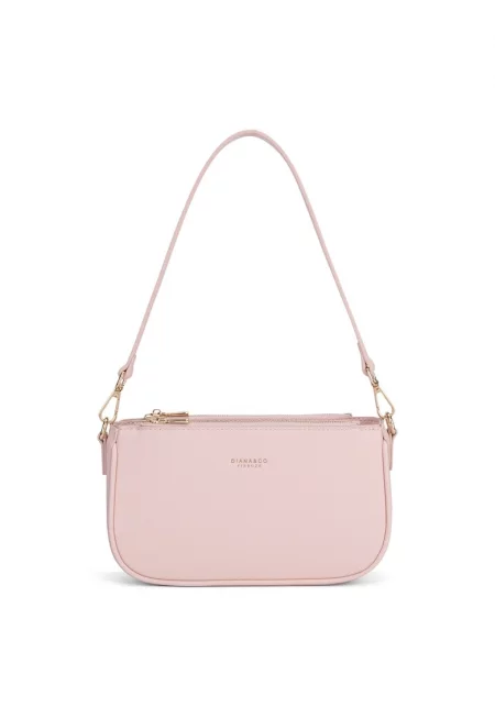 Чанта от еко кожа с отделяща се презрамка - Светлорозов