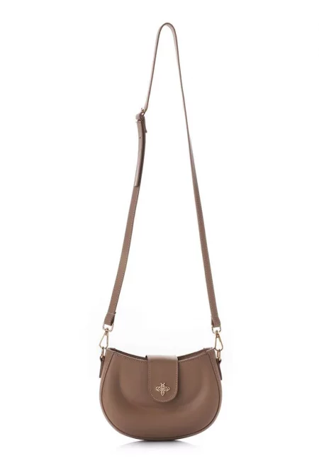 Чанта през рамо от еко кожа с метално лого