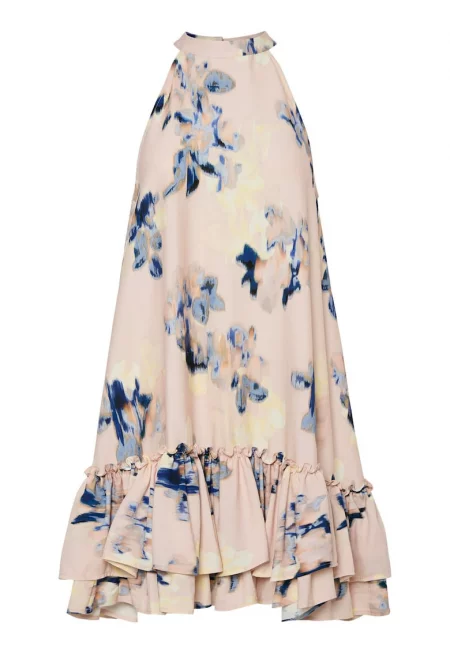 Дамска лятна рокля  26037247 - Вискоза/Полиамид - Розово