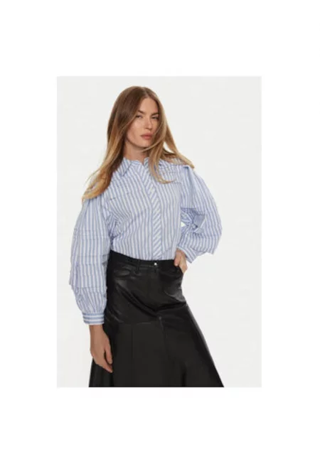 Дамска риза -  304135231 - Полиестер/Памук - Синя