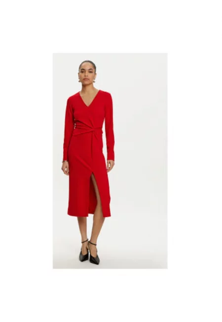 Дамска рокля  243308 - Полиестер/Еластан - Червена
