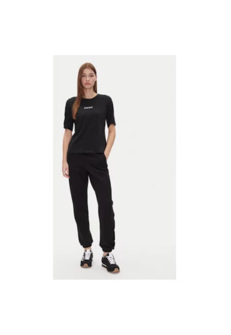 Дамска тениска  P4JHBRJQ - Памук/Модал - Черна - Черен