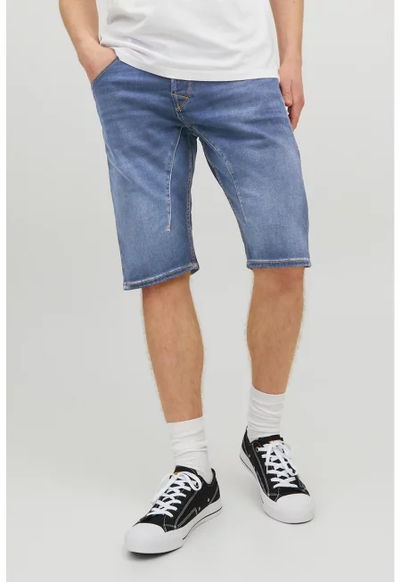Дънкови бермуди с права кройка - Син