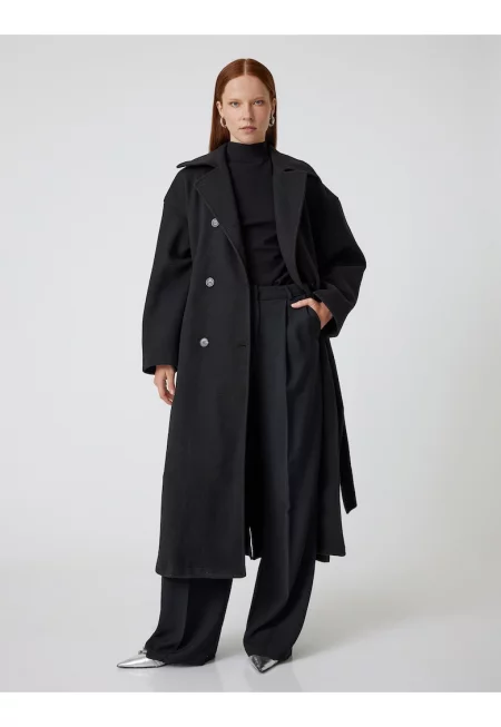 Двуредно плато с раздвоен ревер - Черен