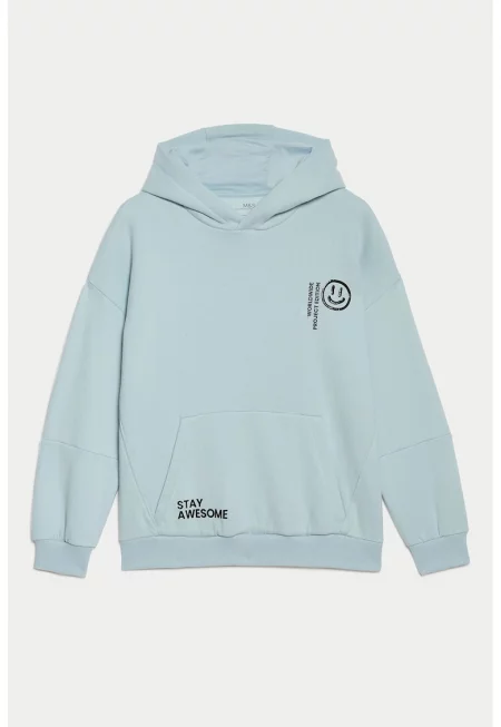 Худи с памук с надпис