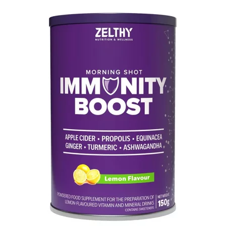 Immunity Boost с витамин C, D3, цинк, селен и прополис - За нормална функция на имунната система, 150 g прах, лимон