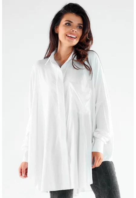 Камъша A528 Елегантна дълъг ръкав - Бял