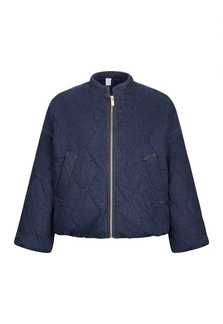 Капитонирано дънково яке бомбър