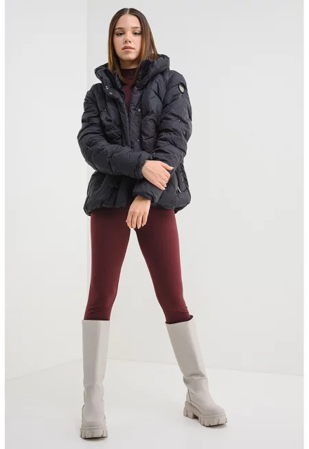 Капитонирано късо яке Berola с капси - Черен