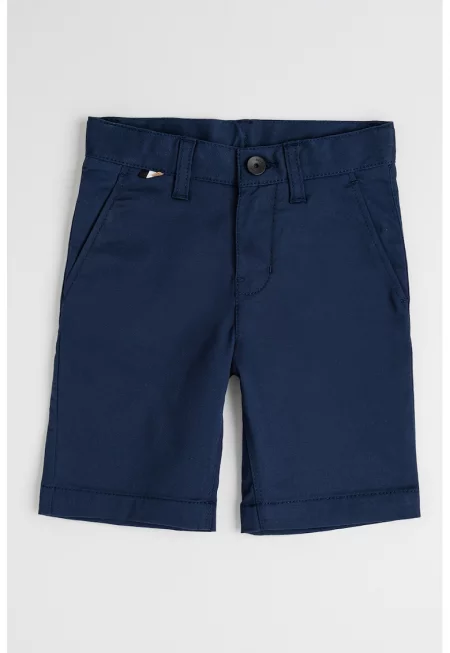 Къс панталон със средна талия - Тъмносин