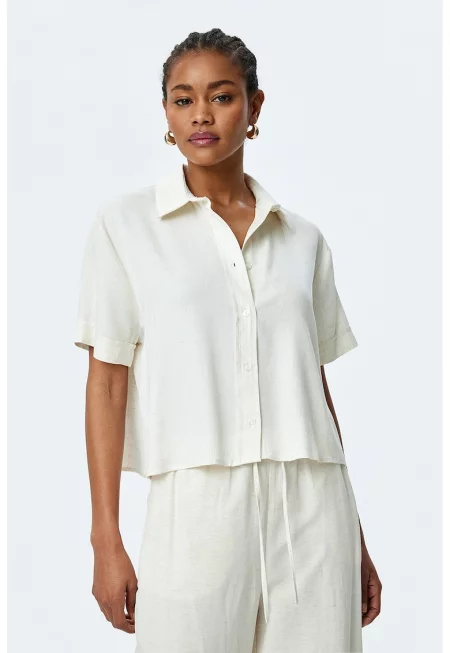 Къса риза с лен