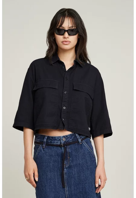 Къса свободна риза - Черен