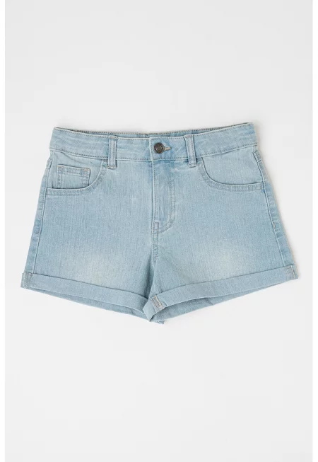 Къси дънки със захабен ефект