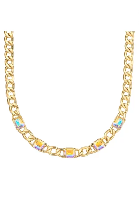 Колие тип верижка с покритие от 14K злато - Златист