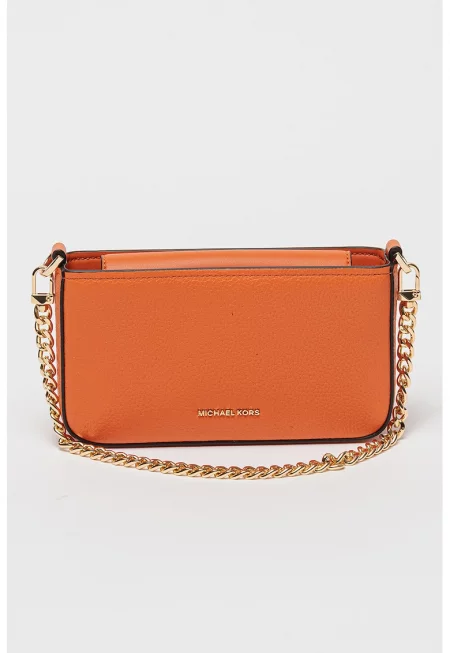 Кожена чанта през рамо Bryant с отделяща се дръжка-верижка - Оранжев