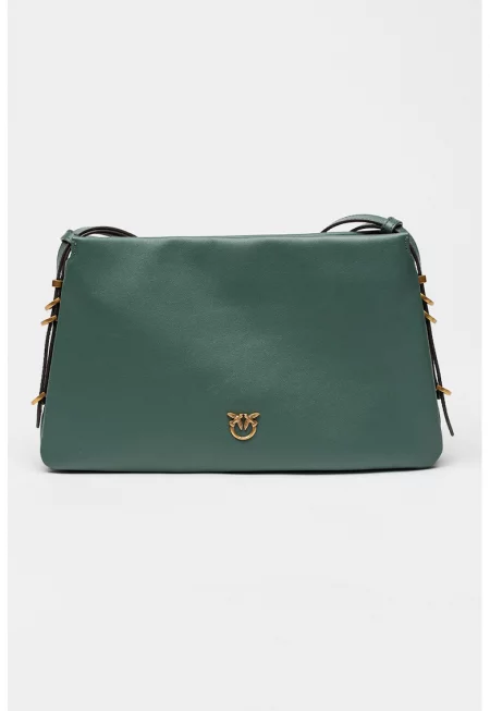 Кожена чанта за рамо с три отделения