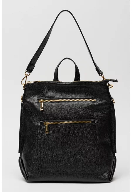 Кожена раница с допълнителна презрамка