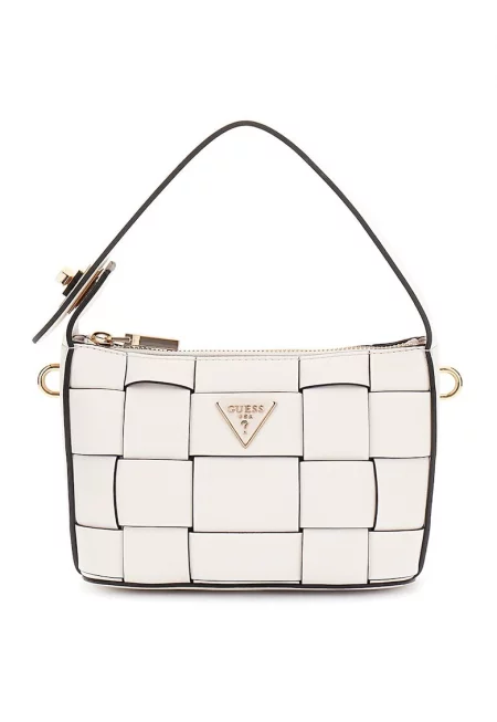 Малка чанта с лого - Мръснобял