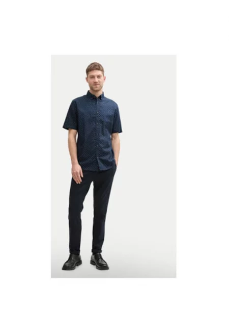 Мъжка риза  1045099 - Лен/Памук - Тъмносин