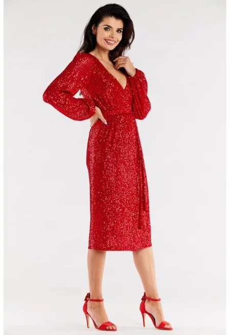 Midi Рокля с дълъг ръкав - Права A567