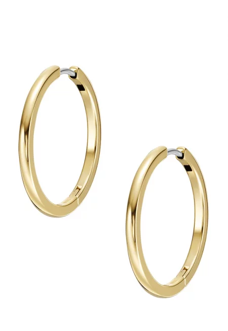 Обеци тип халки от неръждаема стомана - Златист